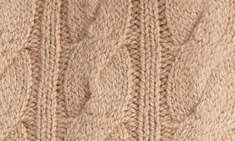 Shop Vince Cable Wool & Cashmere Blend Crewneck Sweater In Cashew