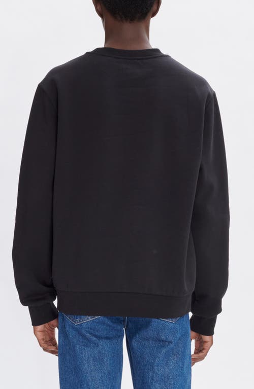 Shop Apc A.p.c. Rue Madame Embroidered Stretch Cotton Sweatshirt In Noir/blanc