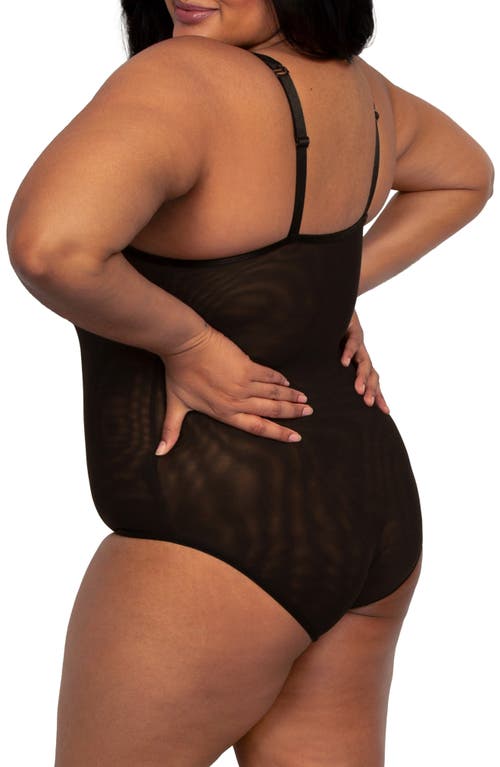 Shop Curvy Couture Sheer Mesh Bodysuit In Black Hue