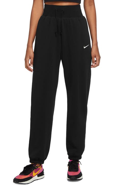 Nike Women’s Black Yoga Jogger Athletic Lounge Drawstring Wide Leg Pants  Large L