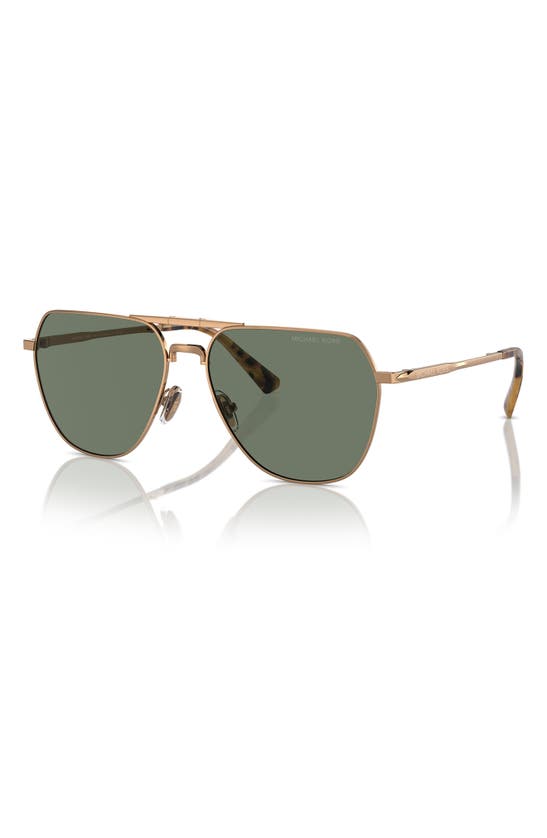 Shop Michael Kors 59mm Pilot Keswick Sunglasses In Gold