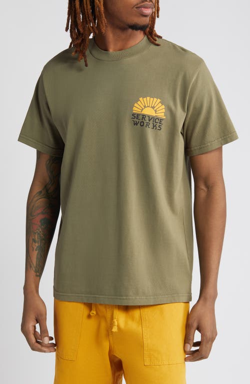 Sunny Side Up Organic Cotton Graphic T-Shirt in Olive
