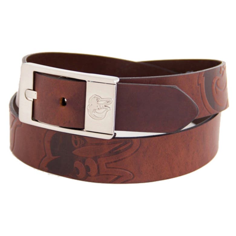 Eagles Wings Brown Baltimore Orioles Brandish Leather Belt