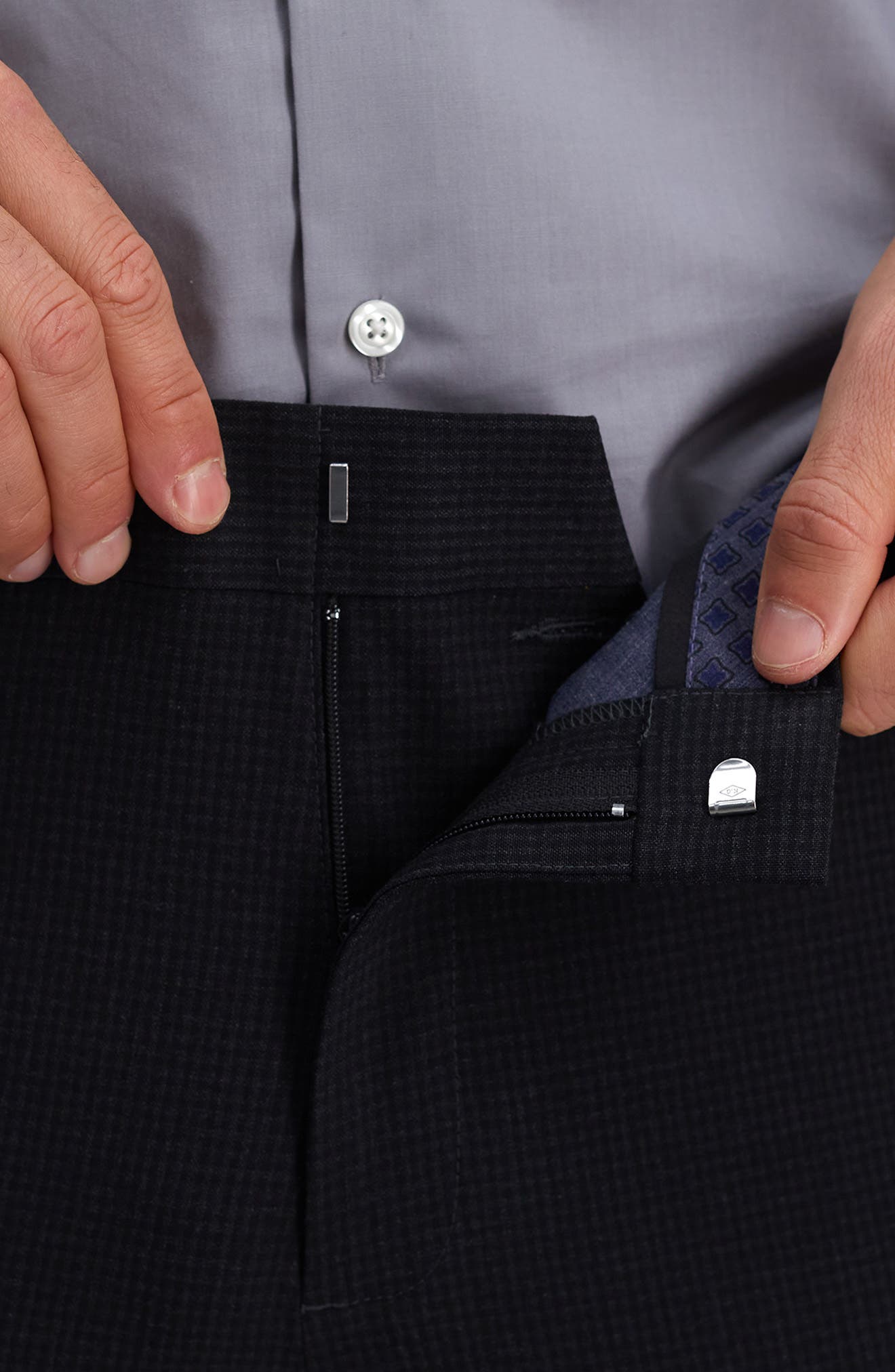 M Haggar 4-Way Stretch Plain Weave Ultra Slim Flat Front Premium Flex WB Suit Separate Pant J 