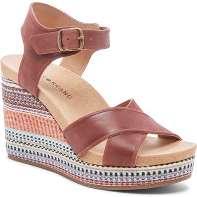 Lucky Brand Yarosan Platform Wedge Sandal, Red