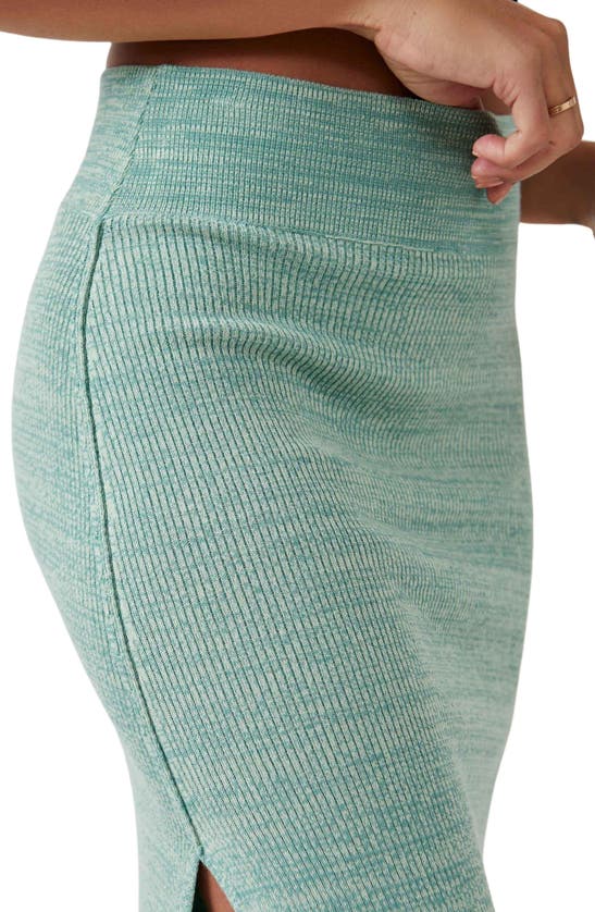 Free People Golden Hour Midi Sweater Skirt In Malachite Combo