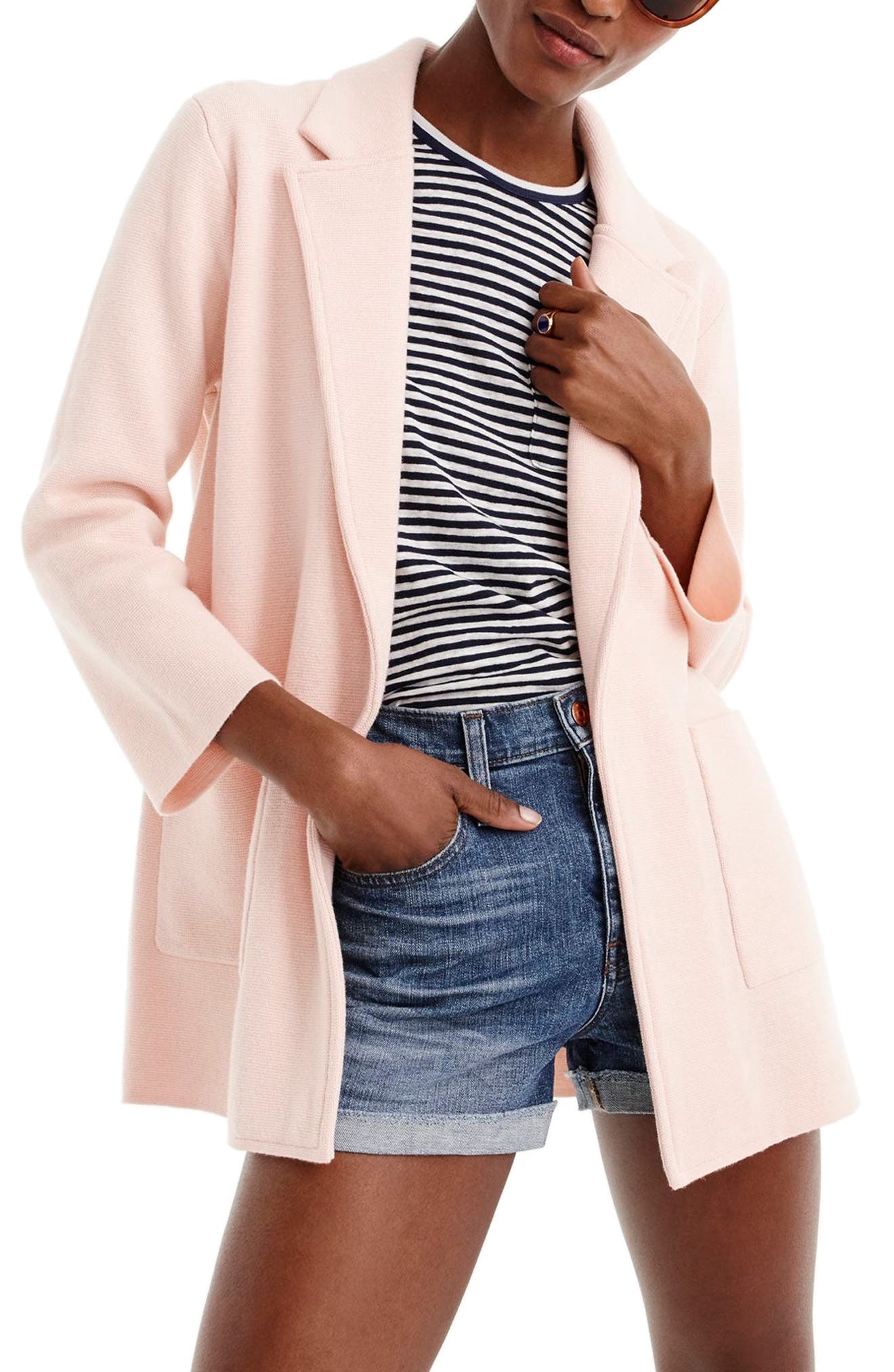 pink sweater blazer