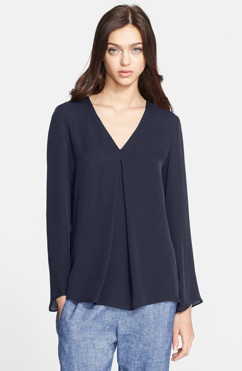Theory 'Trent' Pleated Silk Top | Nordstrom