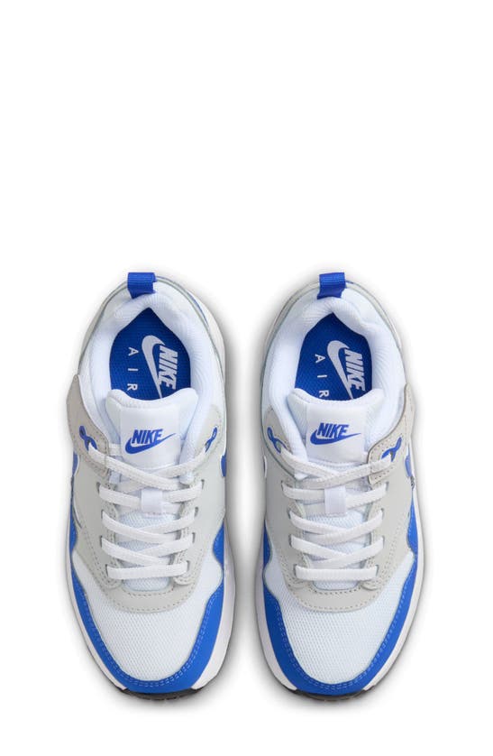 Shop Nike Kids' Air Max 1 Easyon Sneaker In White/ Royal/ Grey/ Black