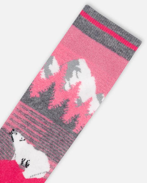 Shop Deux Par Deux Girl's Ski Socks Pink In Beetroot Purple