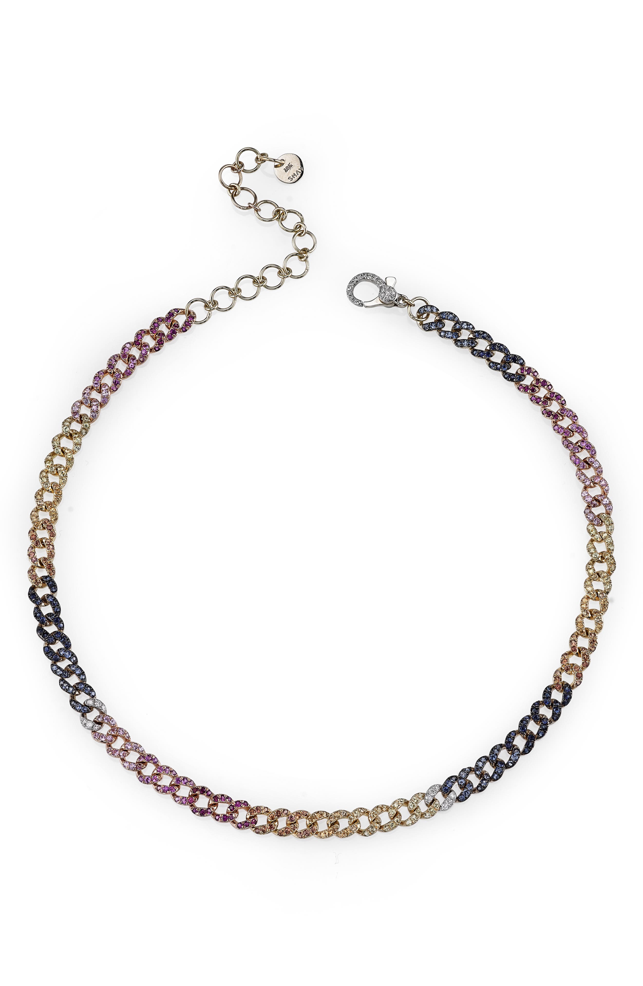 SHAY Rainbow Mini Pave Choker Necklace in Yellow Gold at Nordstrom