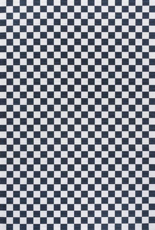 Jonathan Y Ainsley Modern Cottage Checkerboard Washable Area Rug In Dark Blue/white