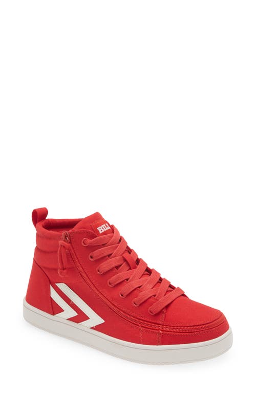 BILLY Footwear CS High Top Sneaker in Red/White
