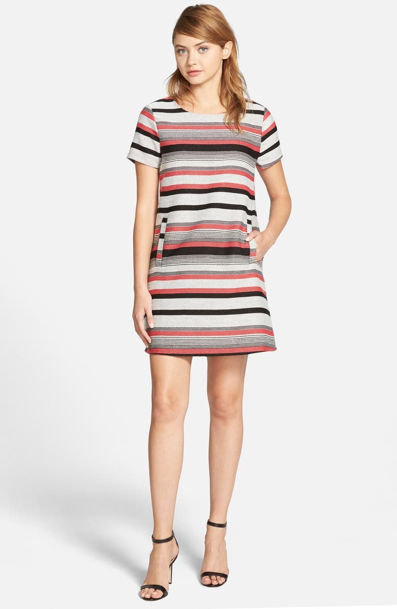 CUPCAKES AND CASHMERE 'Olvera' Stripe Mini Dress, Main, color, MULTI