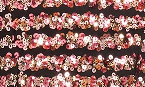 Dress The Population Callie Sequin Stripe Strapless Minidress In Raspberry Multi
