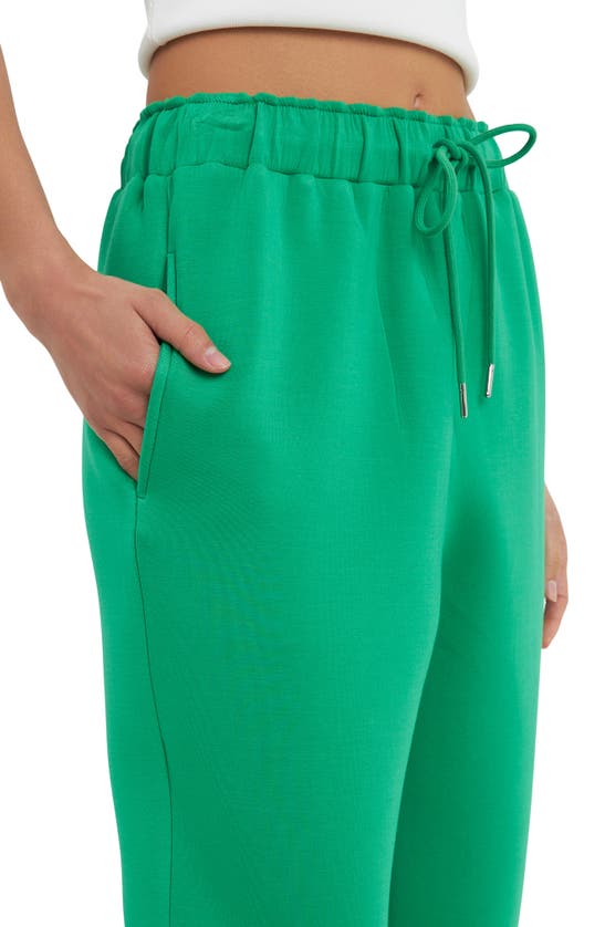 Grey Lab Drawstring Joggers In Green