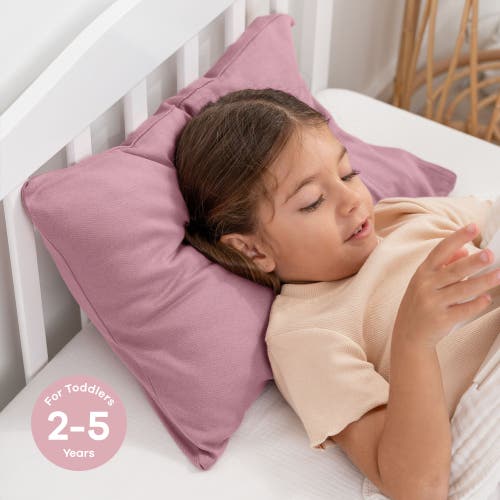 Comfy Cubs Toddler Pillow With Soft Cotton Pillowcase In Mauve