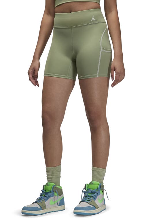 Shop Jordan Sport Bike Shorts In Oil Green/phantom