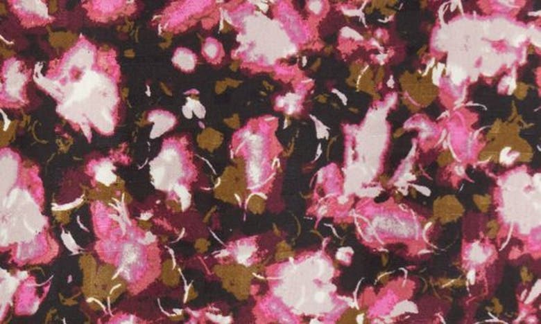 Halogen Twist Front Top In Pink- Black Clouded Floral