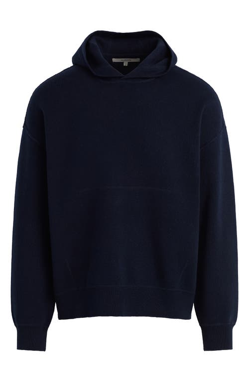 Shop Hudson Jeans Cotton & Cashmere Double Knit Hoodie In Dark Navy