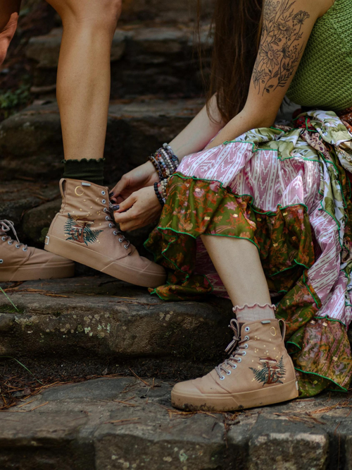 Shop Bangs Shoes Woodland Wanderer Platform High Tops In Light Brown