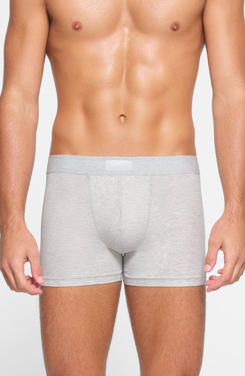 Skims 3-inch Cotton & Modal Blend Boxer Briefs In Light Heather Grey