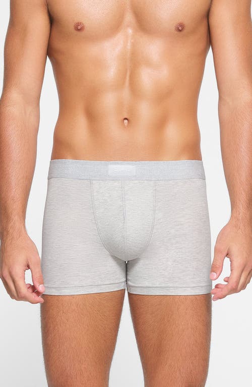 Skims 3-inch Cotton & Modal Blend Boxer Briefs In Light Heather Grey