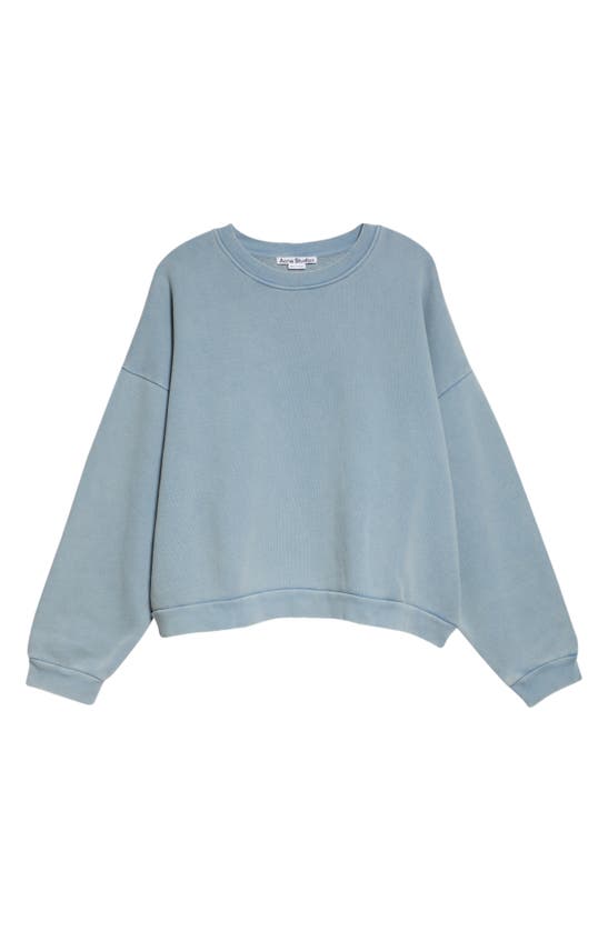 Shop Acne Studios Gender Inclusive Garment Dyed Cotton Sweatshirt In Old Blue