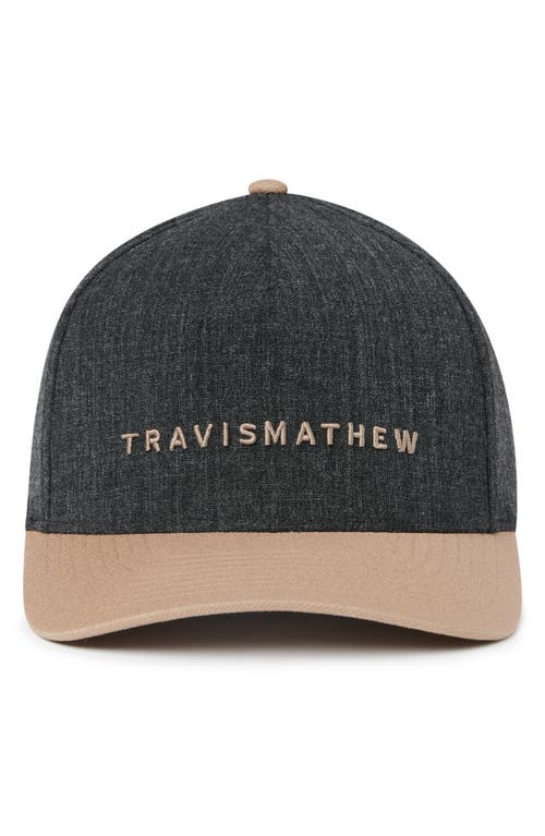 Shop Travismathew Passing Lane Snapback Baseball Cap In Heather Black/portabella