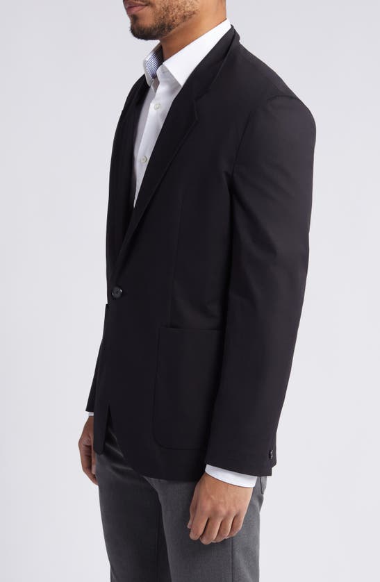 Hugo Boss Key Fred One-button Stretch Cotton Blazer In Black
