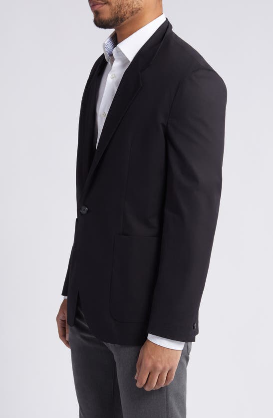 Shop Hugo Boss Key Fred One-button Stretch Cotton Blazer In Black