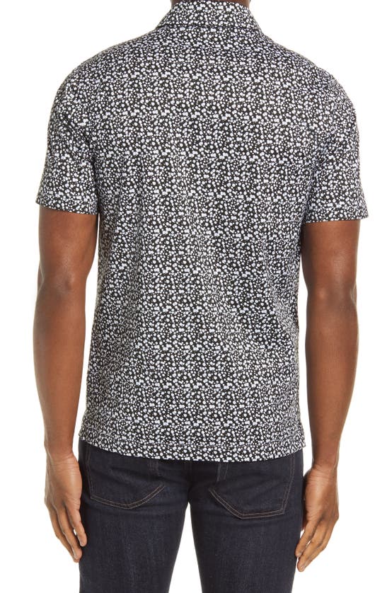 Shop Bugatchi Ooohcotton® Tech Spatter Print Stretch Polo In Black