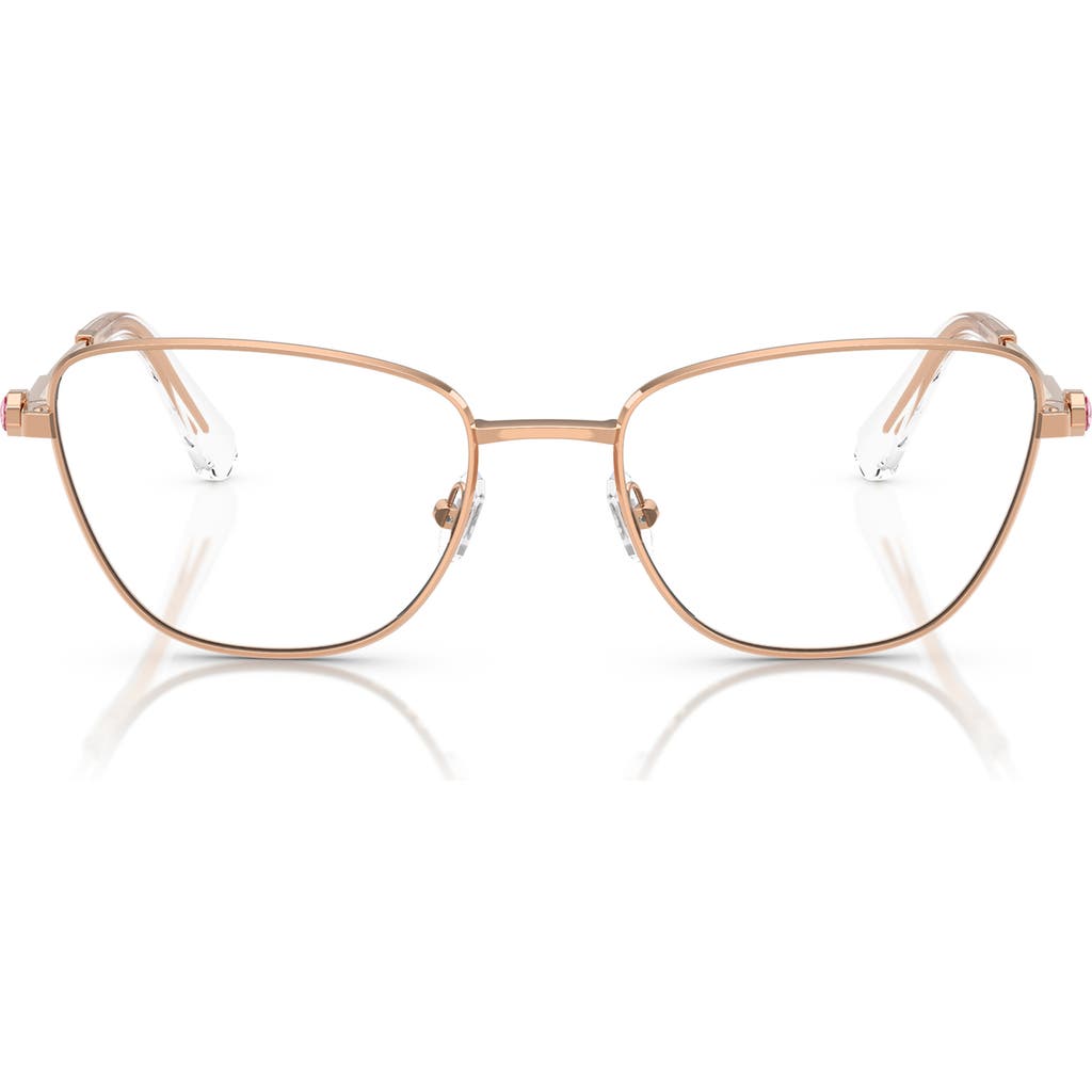 Swarovski 53mm Cat Eye Optical Glasses In Rose Gold