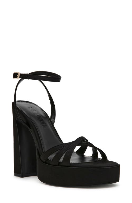 Steve Madden Fleet Ankle Strap Platform Sandal in Black 