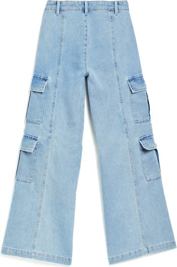 Habitual Big Girls 7-16 High-Waisted Pleated Wide Leg Jeans