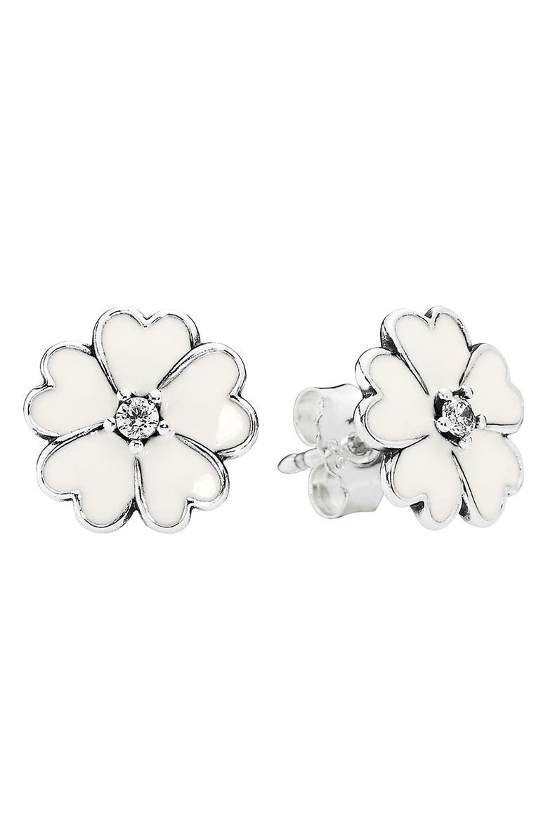 Pandora white flower earrings Clearance