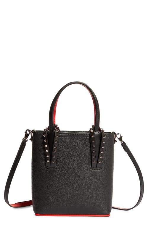 Shop Christian Louboutin Mini Cabata Leather Tote In Black/black