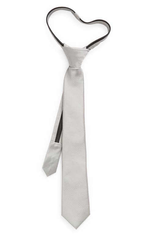 Shop Nordstrom Kids' Ugo Solid Satin Tie In Silver Ugo Satin