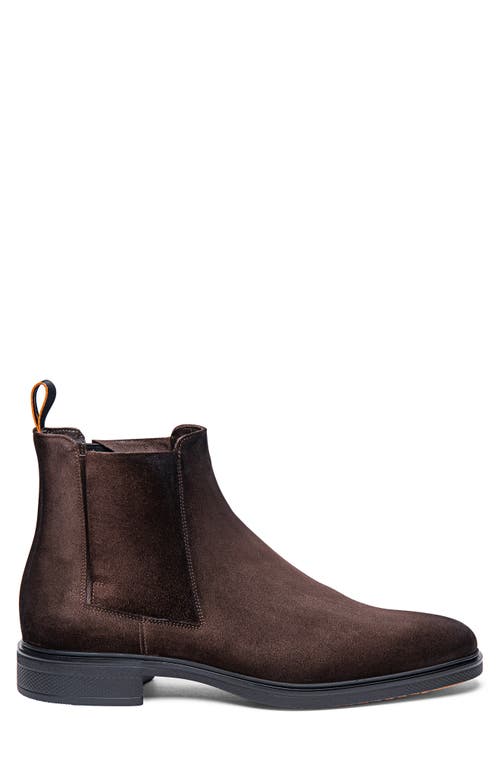 Santoni Detoxify Suede Chelsea Boots In Dark Brown