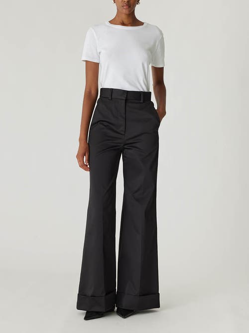 Shop Rebecca Taylor Techy Sateen Wide Leg Pant In Black