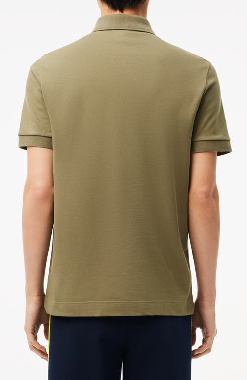 Shop Lacoste Paris Regular Fit Stretch Polo In Khaki