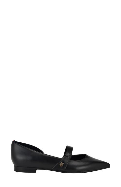 Shop Tommy Hilfiger Venny Pointed Toe Flat In Black