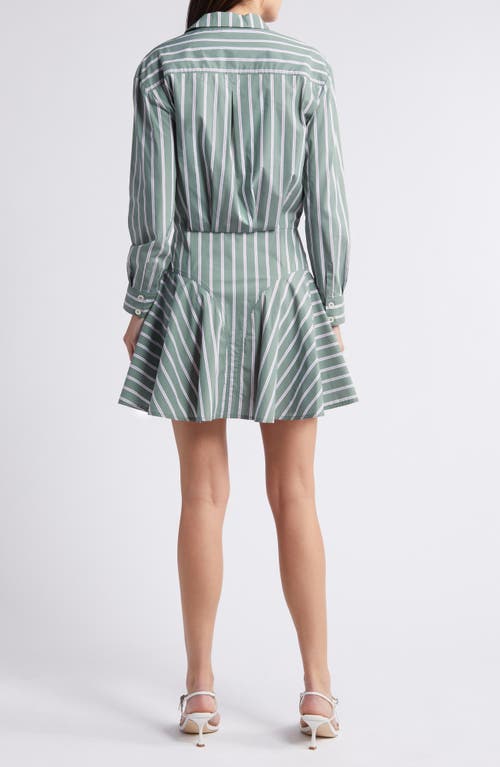 Shop Saylor Naeem Stripe Long Sleeve Shirtdress In Juniper