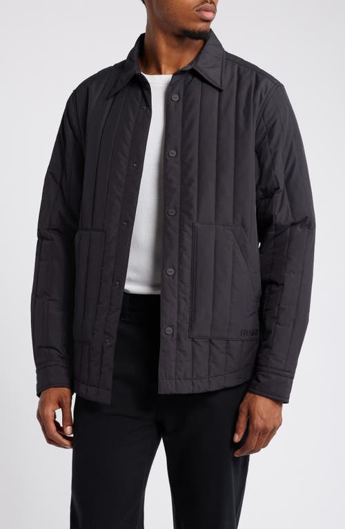 Shop Hugo Ewel Quilted Jacket In Black