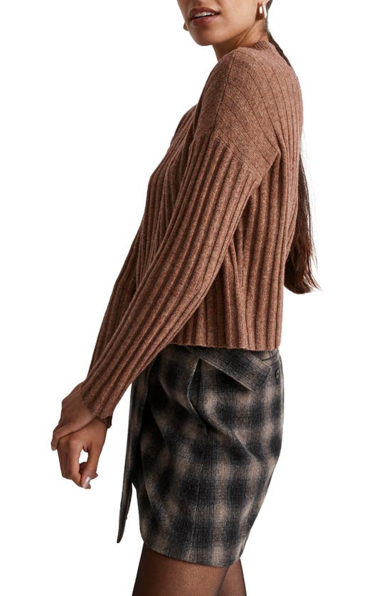 Madewell Mock Neck Crop Sweater In Rosehip
