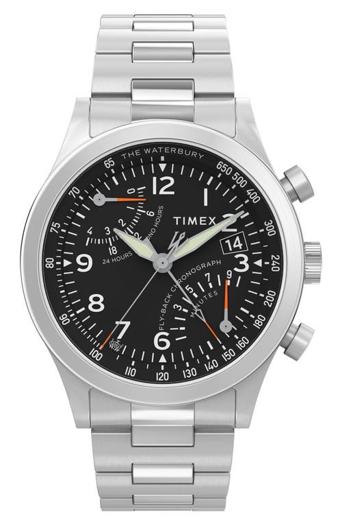 Timex Waterbury Traditional Fly Back Chronograph Bracelet Watch, 43mm in Stainless Steel at Nordstrom