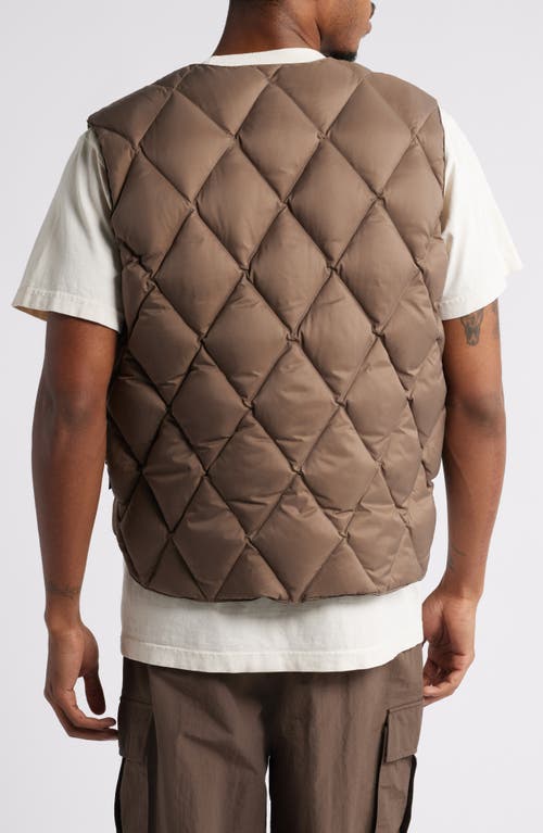 Afield Out Stone Puffer Vest In Brown