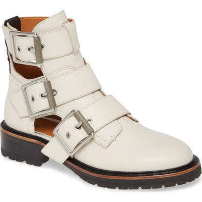 Rag & Bone Cannon Buckle Ii Moto Boot, Ivory