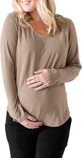 Kindred Bravely Long Sleeve Maternity/Nursing T-Shirt in Grey Heather at Nordstrom, Size X-Small