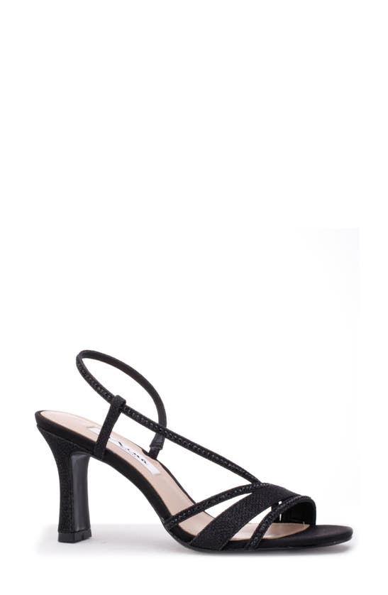 Nina Abbi Womens Leather Slingback Sandals In Black